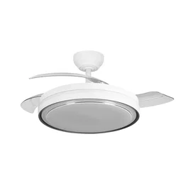 Siux Ventilador DC 60W Blanco 3 Aspas 107d Función Verano-Invierno LED 3 Temperaturas de Luz (3500-4000-6500K) 6980lm Control Remoto y Temporizador