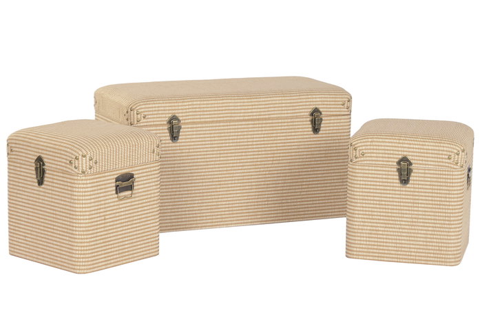 DKD Home Decor Baul Tradicional Natural 40 x 44 x 80 cm Set de 3