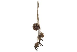 DKD Home Decor Decoración Colgante Piña Porexpan 6x6x30 Marrón