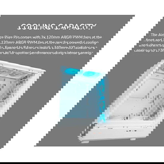 Cougar CGR-2GA5B-P Caja Midi Tower Airface Pure PRO Negra ARGB ATX ATX Micro-ATX Mini-ITX con Ventana Lateral