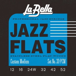 Juego de Cuerdas para Guitarra Eléctrica La Bella Jazz Flats Custom Medium
