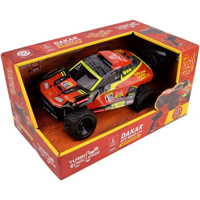 Turbo Challenge Buggy todoterreno 410 Dakar RC con control remoto - TURBO CHALLENGE - 097764 - Escala 1/18 - Para mayores de 6 años