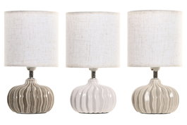 DKD Home Decor Lámpara de Sobremesa de Gres y Poliéster Surtida