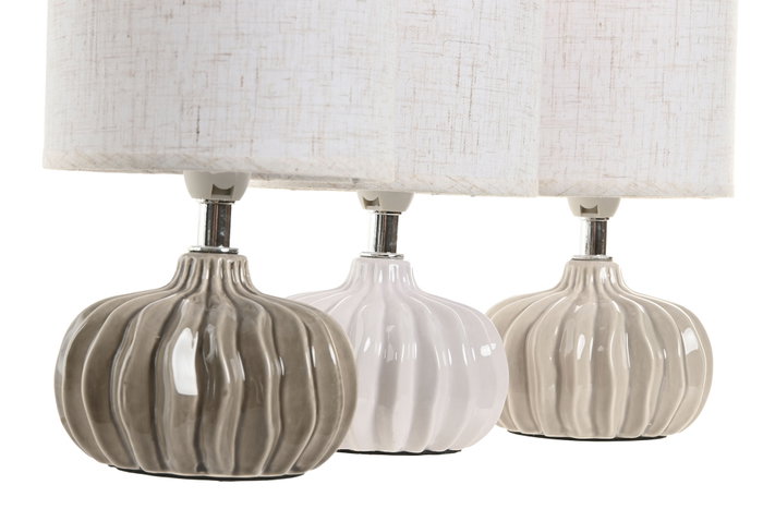 DKD Home Decor Lámpara de Sobremesa de Gres y Poliéster Surtida