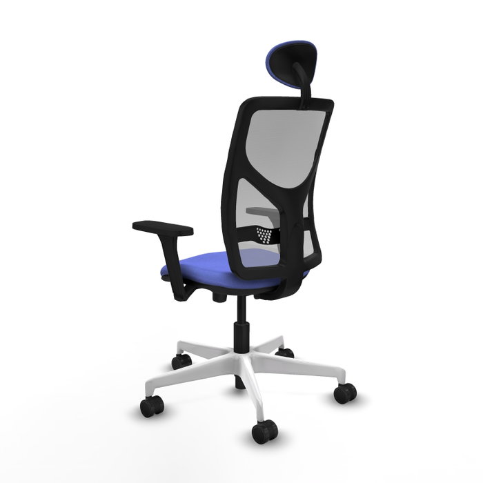PIQUERAS Y CRESPO Silla de oficina Motilla con mecanismo Sincro/Traslack, Azul claro y Gris