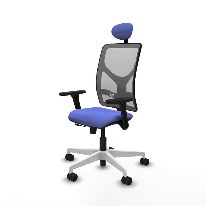 PIQUERAS Y CRESPO Silla de oficina Motilla con mecanismo Sincro/Traslack, Azul claro y Gris
