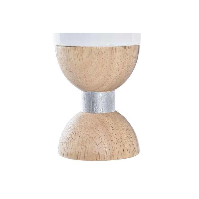 DKD Home Decor Portavelas de Cerámica y Madera Estrella Natural