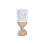 DKD Home Decor Portavelas de Cerámica y Madera Estrella Natural