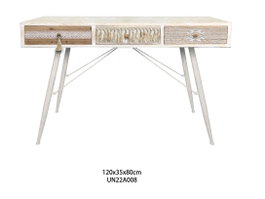 DKD Home Decor Consola Boho Blanco Natural 120 x 35 x 80 cm