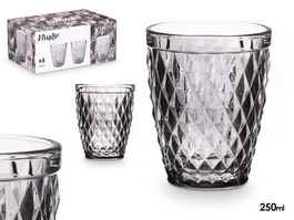 Vivalto Vaso Diamante Gris 250 ml 8x10x8 cm (Set de 24)