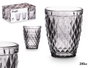 Vivalto Vaso Diamante Vidrio con Separador Gris 270 ml - 8x10x8 cm (Set de 24)