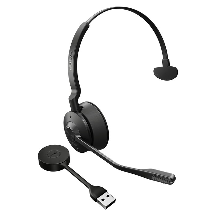 Jabra Engage 55 Headset Mono Inalámbrico DECT para Oficina/Call Center con USB-A, Compatibilidad UC, Micrófono Boom y Batería 13h