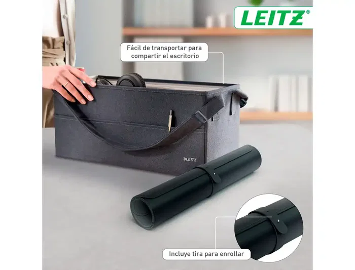 Leitz Alfombrilla de Sobremesa Grande, Protector de Escritorio Impermeable, 80x40 cm, Negro