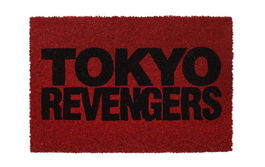 Tokyo Revengers Felpudo de Entrada 60x40 cm en Fibra de Coco, Logo Negro sobre Fondo Rojo, Decoración Temática