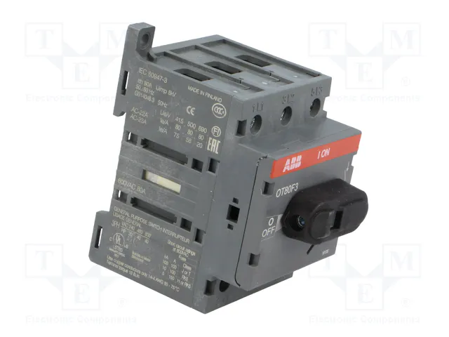 ABB Interruptor de aislamiento OT 80A de 3 polos ABB Interruptor de aislamiento OT 80A de 3 polos