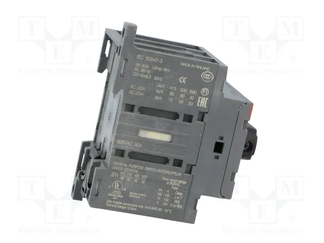 ABB Interruptor de aislamiento OT 80A de 3 polos ABB Interruptor de aislamiento OT 80A de 3 polos