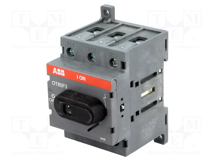 ABB Interruptor de aislamiento OT 80A de 3 polos ABB Interruptor de aislamiento OT 80A de 3 polos