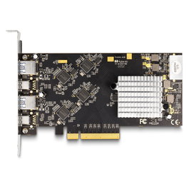 DeLOCK Tarjeta PCI Express x8 USB 3.2 Quad Channel con 2 Puertos USB Type-C 20 Gbps y 2 Puertos USB Tipo-A 10 Gbps para Windows y Linux