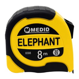Medid Flexómetro Elephant Bimaterial 8 m x 30 mm Negro/Amarillo Negro Gama Premium