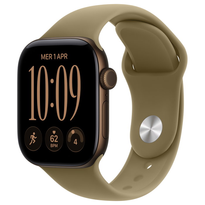 Apple Watch Series 12 GPS 42mm Dark Bronze Aluminium Case con Olive Sport Band - M/L Apple Watch Series 12 GPS 42mm Dark Bronze Aluminium Case con Olive Sport Band - M/L