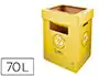 Liderpapel Contenedor Papelera Reciclaje para Envases 70L Amarillo 450x350x650mm Cartón Reciclado