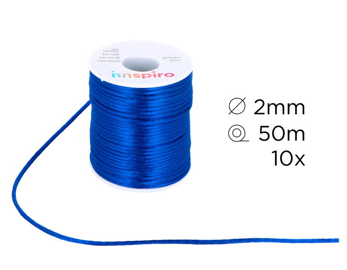 Innspiro Set de hilos cola de ratón 2mm, 10 colores, rollos de 50m Innspiro Set de hilos cola de ratón 2mm, 10 colores, rollos de 50m