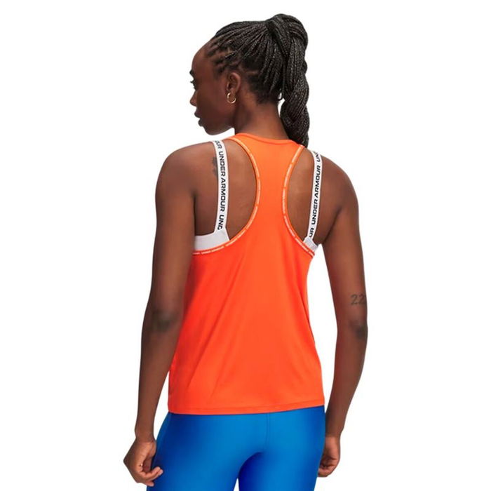 Camiseta para Mujer sin Mangas Under Armour Tech Knockout Naranja Fitness 18-20 años Camiseta para Mujer sin Mangas Under Armour Tech Knockout Naranja Fitness 18-20 años