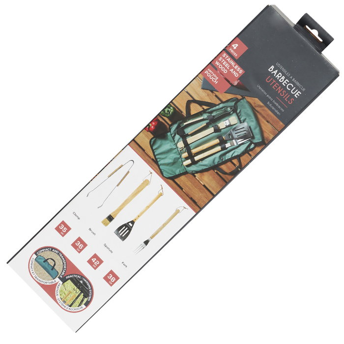 Cook Concept Juego de 4 Utensilios Barbacoa Acero Inoxidable