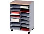 Paperflow Mueble Auxiliar con Ruedas Pivotantes, 14 Casillas, Gris, 720x514x330 mm