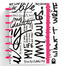 Carchivo Cuaderno Ingeniox Edit My Life A5 80 Hojas 100 gr Rayas Rosa Neón