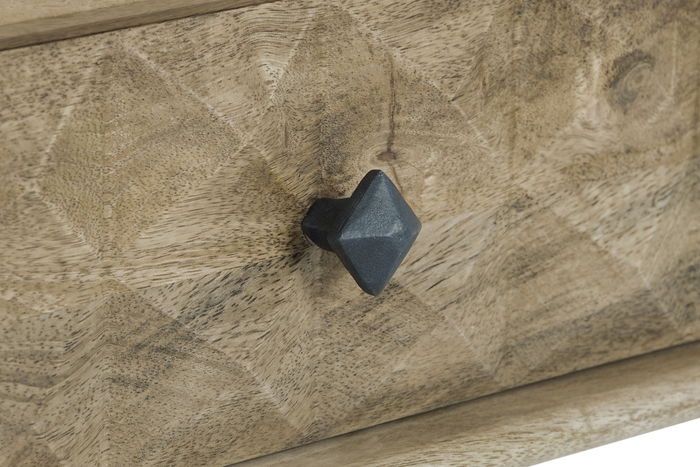 DKD Home Decor Mesa Centro Colonial Natural Gris Oscuro Mango Metal 60 x 46 x 116 cm