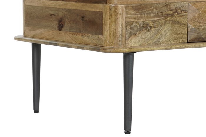 DKD Home Decor Mesa Centro Colonial Natural Gris Oscuro Mango Metal 60 x 46 x 116 cm