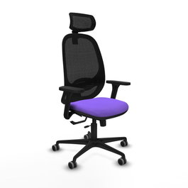 PIQUERAS Y CRESPO Silla de oficina Cilanco con mecanismo Sincro/Traslack, Lila y Negro