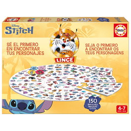 EDUCA Lince Stitch 150 Imágenes 20610 - Juego de Observación y Rapidez con Stitch y sus amigos Disney, en Español