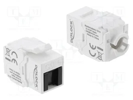 DeLOCK 90799 Módulo Keystone RJ45 a LSA Cat.6 UTP sin herramientas con tapa de polvo Blanco/Negro.