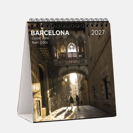 TRIANGLE POSTALS Calendario de sobremesa 2027 Barcelona 2 (Ciutat Vella) 14x15cm