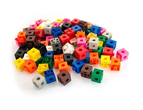 Miniland Bote de 100 Cubos Encajables de 2 cm en Colores Surtidos