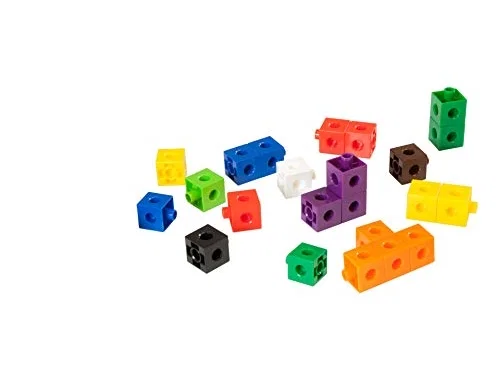 Miniland Bote de 100 Cubos Encajables de 2 cm en Colores Surtidos