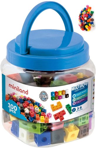 Miniland Juego de 100 Cubos de 2 cm para Juegos Matemáticos Miniland Juego de 100 Cubos de 2 cm para Juegos Matemáticos