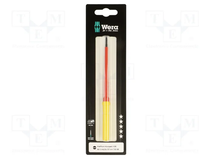 WERA Punta de Tallo Intercambiable Aislada Plana 2,5x0,4mm WERA Punta de Tallo Intercambiable Aislada Plana 2,5x0,4mm