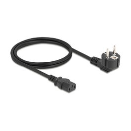 DeLOCK Cable de alimentación 81299, 1 m, Enchufe E+F 90° a IEC C13, Negro