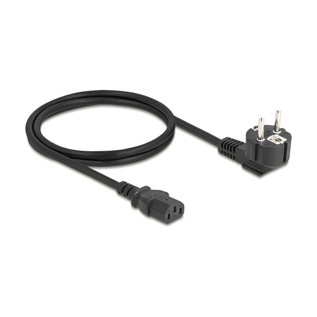 DeLOCK Cable de alimentación 81299, 1 m, Enchufe E+F 90° a IEC C13, Negro DeLOCK Cable de alimentación 81299, 1 m, Enchufe E+F 90° a IEC C13, Negro