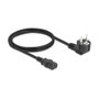 DeLOCK Cable de alimentación 81299, 1 m, Enchufe E+F 90° a IEC C13, Negro