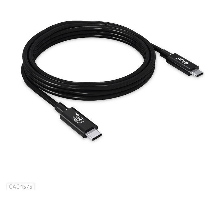 Club3D Cable USB 4 USB-C PD 240W 20 Gbit/s 2m Negro CAC-1575