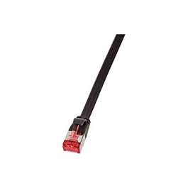 LogiLink Flachpatchkabel 2xRJ45 U/FTP Cat6A 0.50m negro