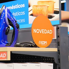 Edm Display Promoción Módulo Castellano "Novedad" Ø 20cm con Soporte Adhesivo 02942