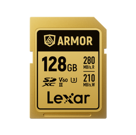 Lexar LSDAMGL128G-RNNNG Armor Gold 128 GB SDXC UHS-II Tarjeta de Memoria, Lectura 280 MB/s, Escritura 210 MB/s