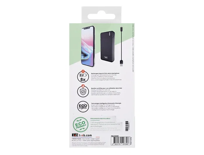 TNB PowerBank PBU20000 20000 mAh Negro