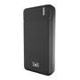 T'nB PBU20000 Power Bank Externo 20000 mAh Batería de Polímero con Carga Rápida, 2 Puertos USB, Color Negro - Incluye Cable USB-C