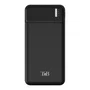 T'nB PBU20000 Power Bank Externo 20000 mAh Batería de Polímero con Carga Rápida, 2 Puertos USB, Color Negro - Incluye Cable USB-C